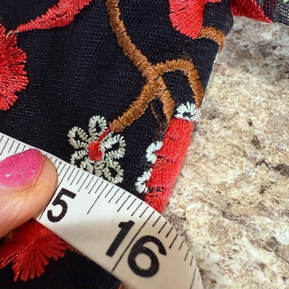Lulus Black and Red Floral Print Wrap Jumpsuit - Picture 4 of 9